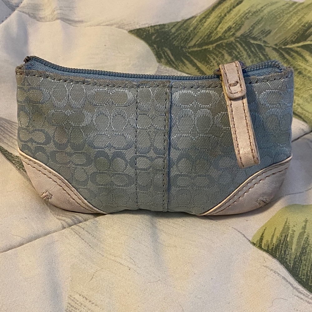 Coach Baby Blue Top Zip Soho Coin Purse